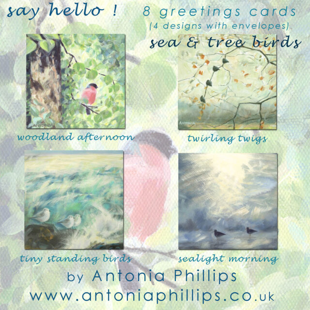 Say Hello ! - with a Sea & Tree Birds Card Box